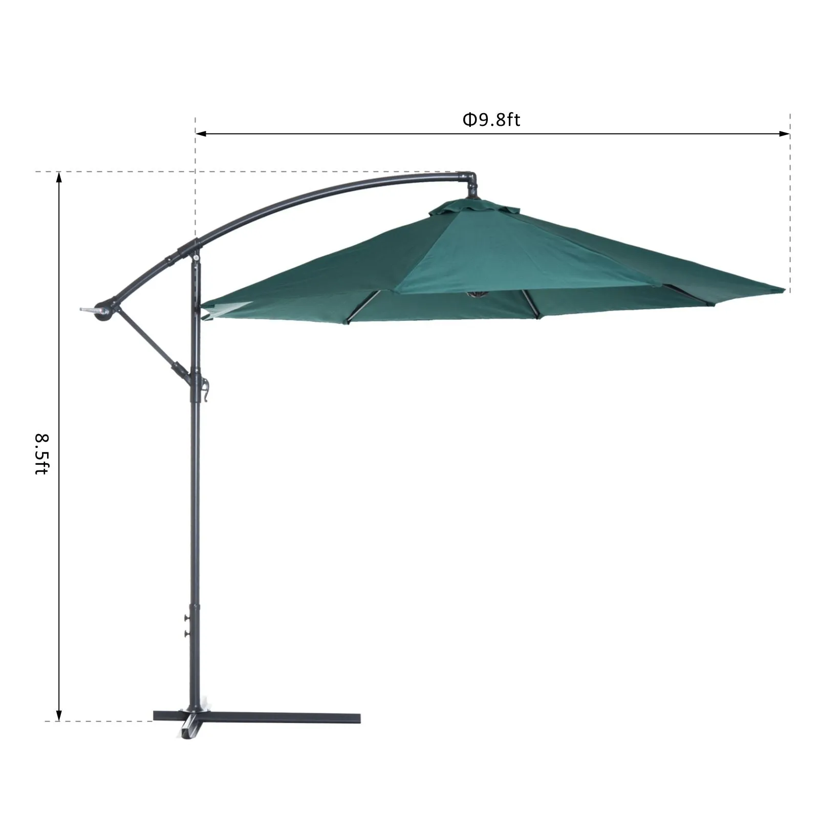 10' Hanging Patio Garden Umbrella - Dark Green