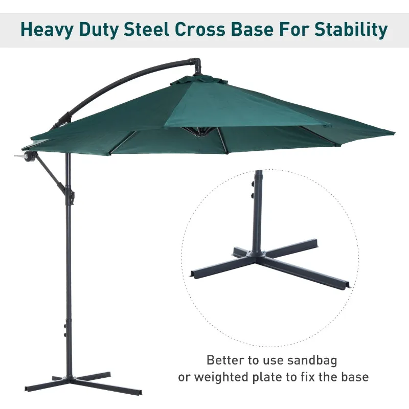 10' Hanging Patio Garden Umbrella - Dark Green