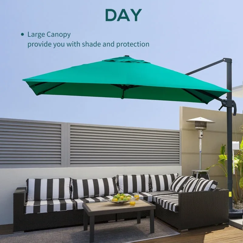 10ft. Rotatable Square Top Cantilever Umbrella - Green