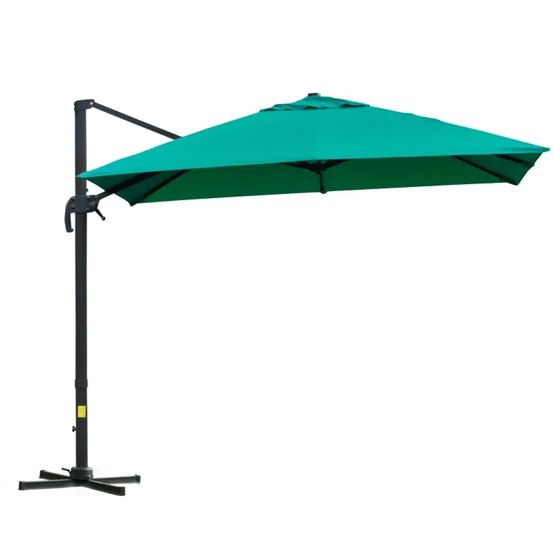 10ft. Rotatable Square Top Cantilever Umbrella - Green