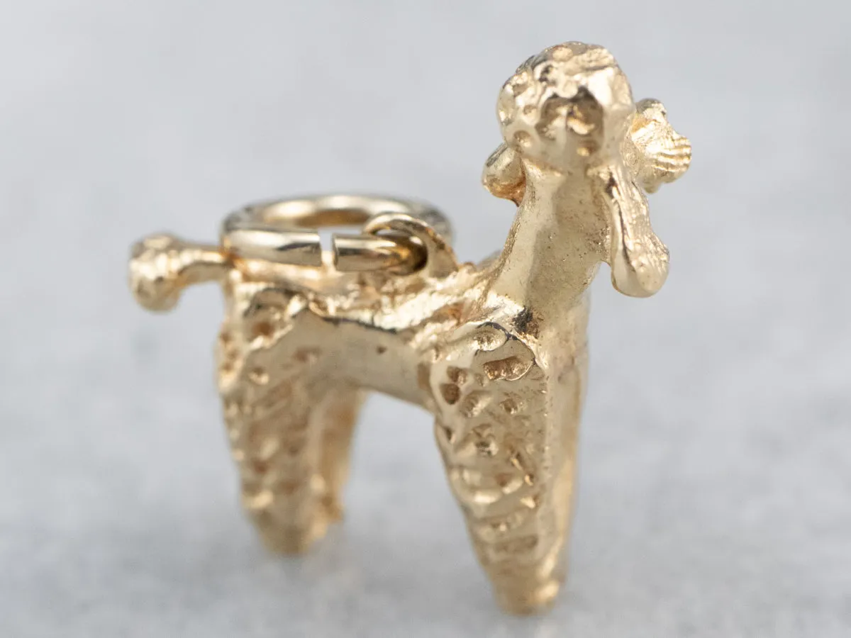 14K Gold Poodle Dog Charm