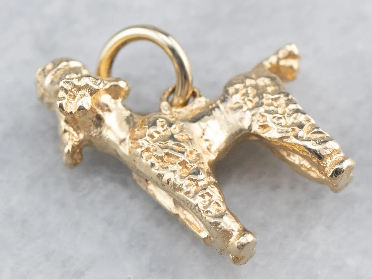 14K Gold Poodle Dog Charm