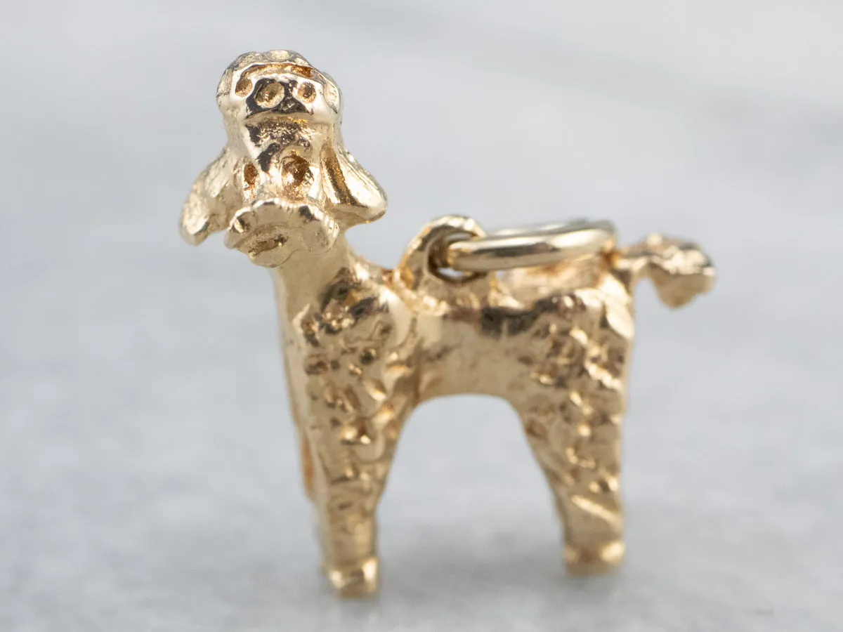 14K Gold Poodle Dog Charm