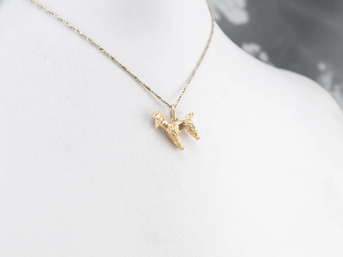 14K Gold Poodle Dog Charm