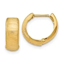 14K Satin Hoop Earrings