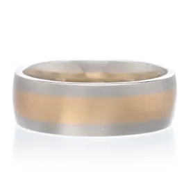 14K Two-Tone Gold 7.5mm Satin Finish Band