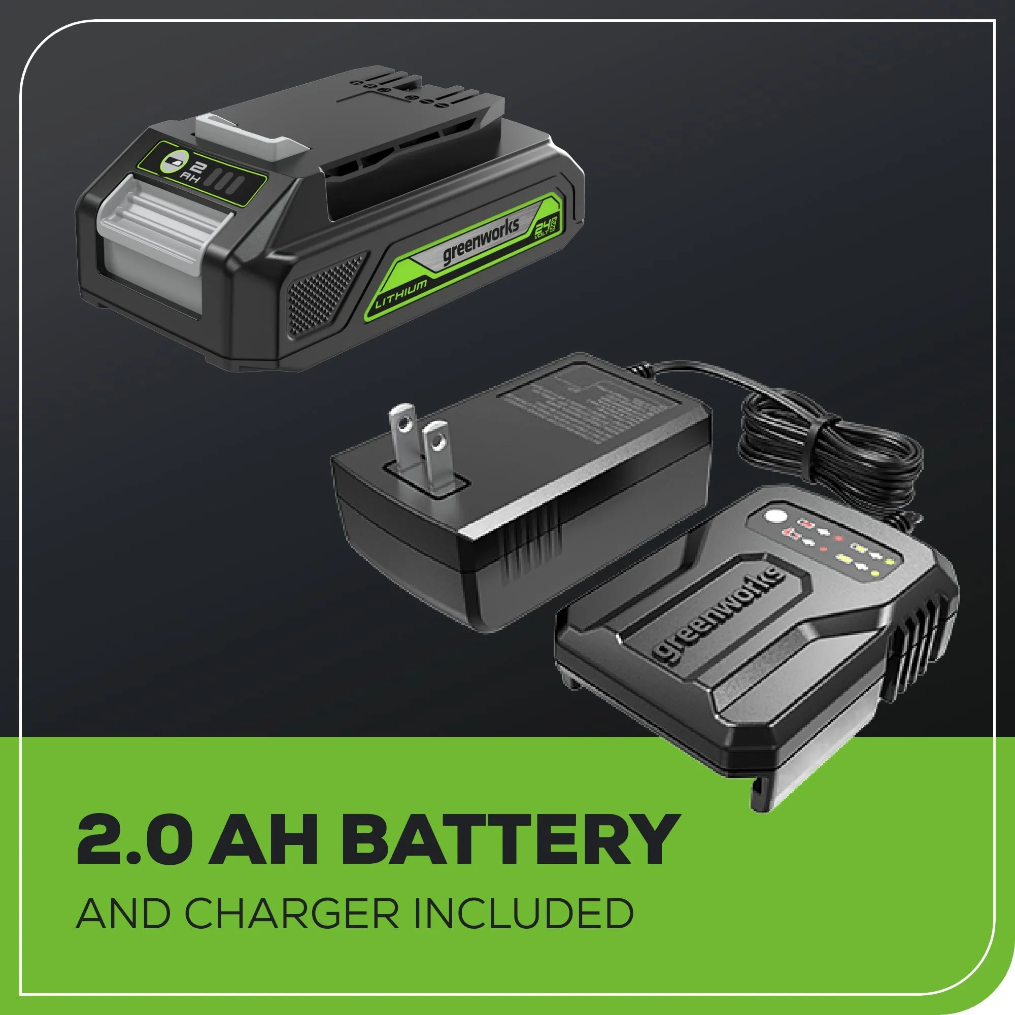 24V Cordless Battery 2-in-1 Work Light w/ 2.0Ah Battery & Charger