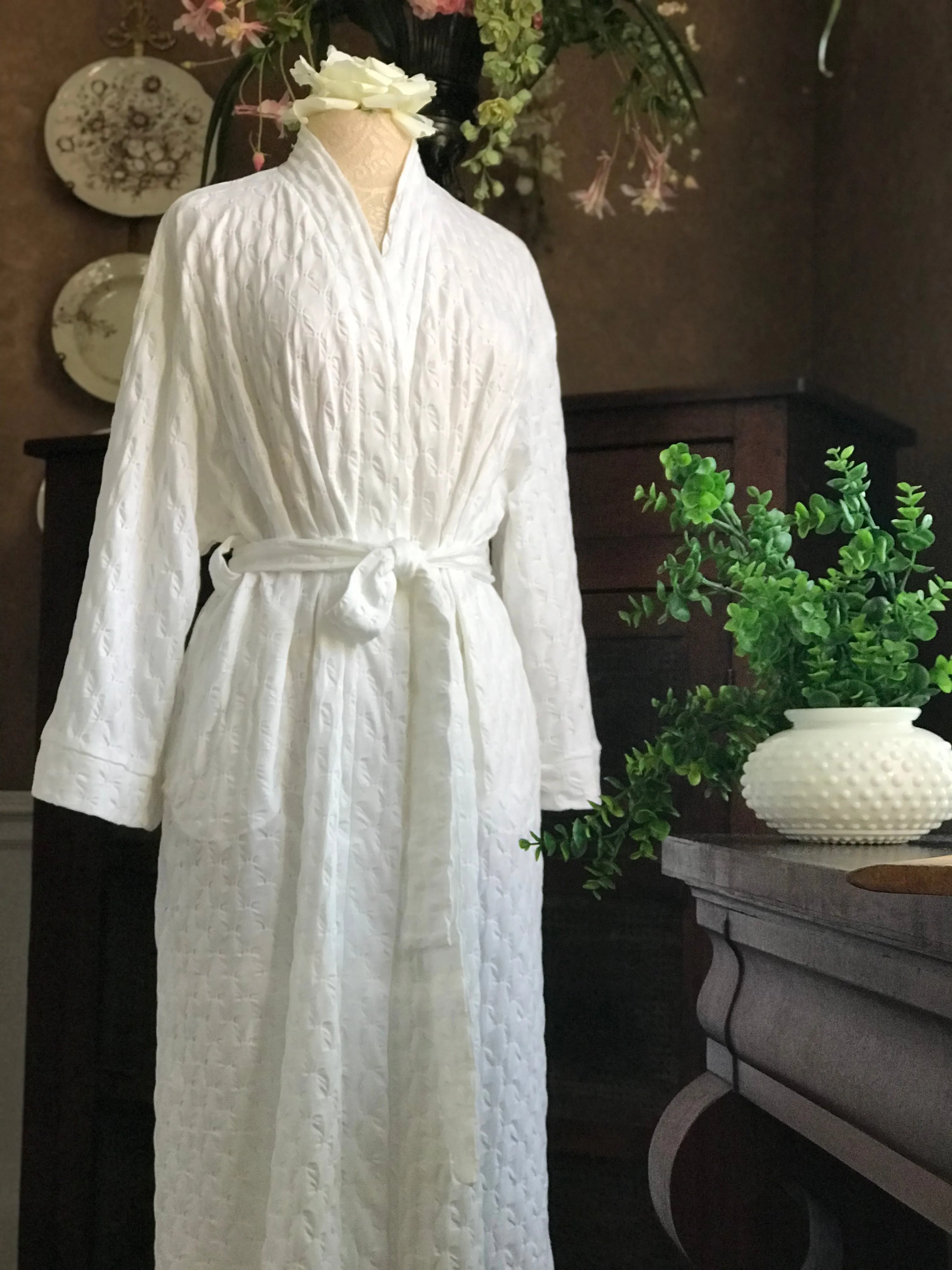 3/4 Length Simple Wrap Robe Waffle Collection