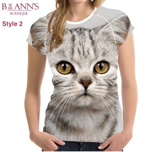 3D CAT FACE TEE