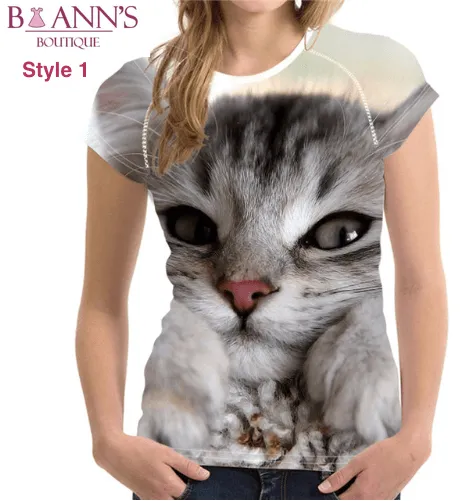 3D CAT FACE TEE