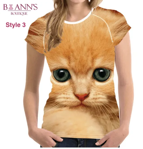 3D CAT FACE TEE