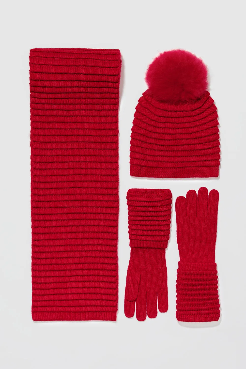 Adult Ribbed Hat With Oversized Fur Pompon