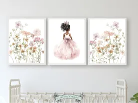 African American Princess Nursery Prints