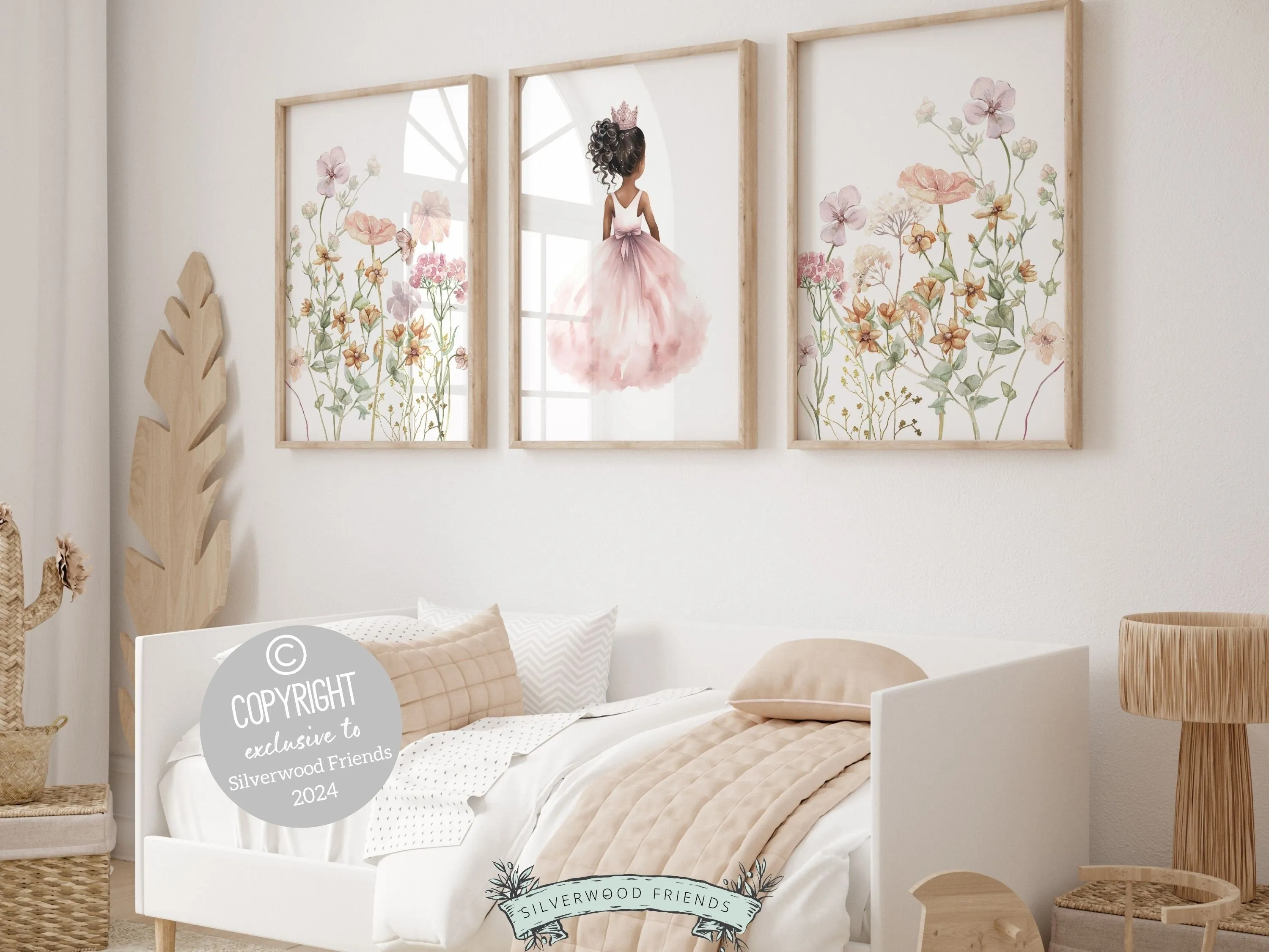 African American Princess Nursery Prints