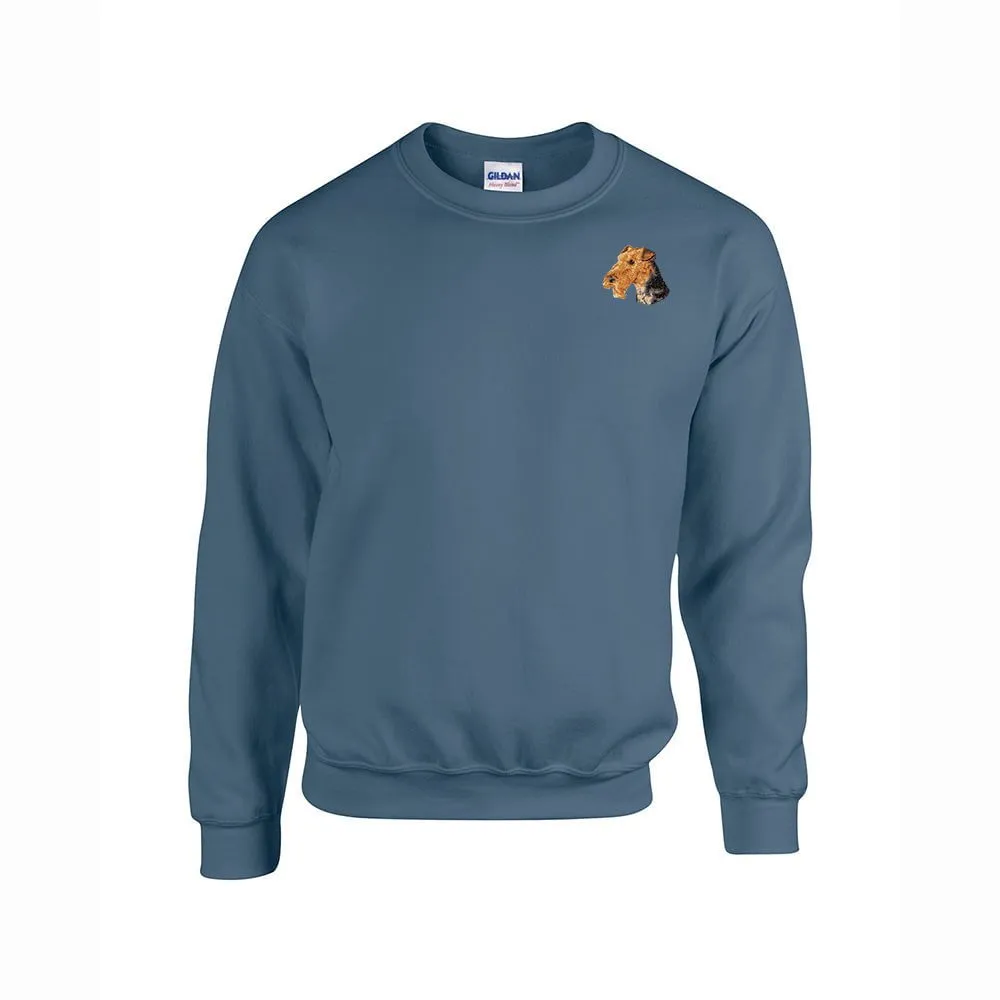 Airedale Terrier Embroidered Unisex Crewneck Sweatshirt