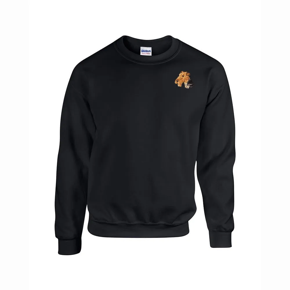 Airedale Terrier Embroidered Unisex Crewneck Sweatshirt