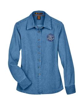 AKC Seal Embroidered Ladies Denim Shirts