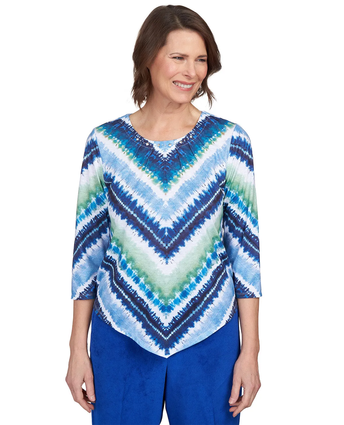 Alfred Dunner Key Item Aztec Knit Top