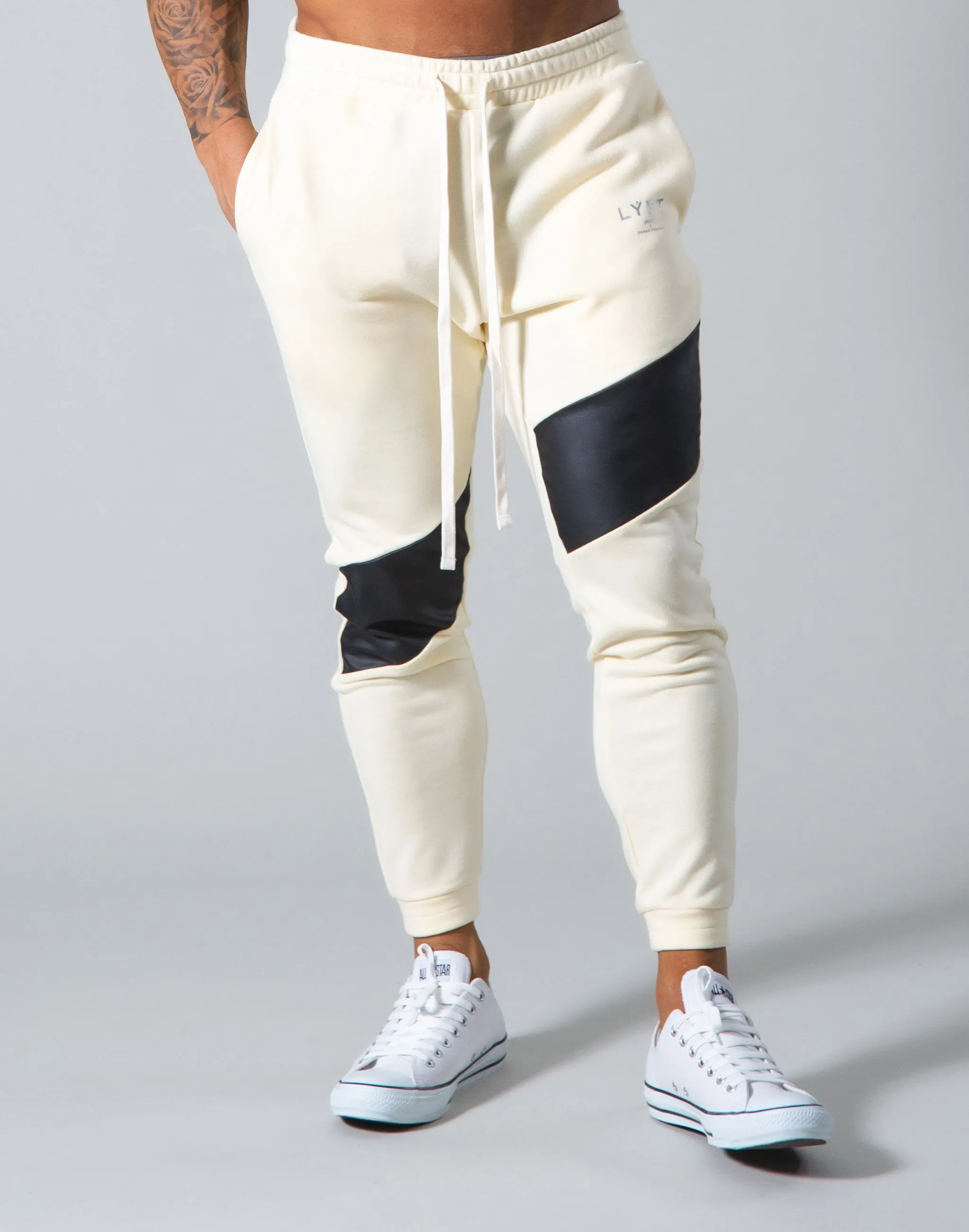 Angle Wide Line Sweat Pants - Champagne