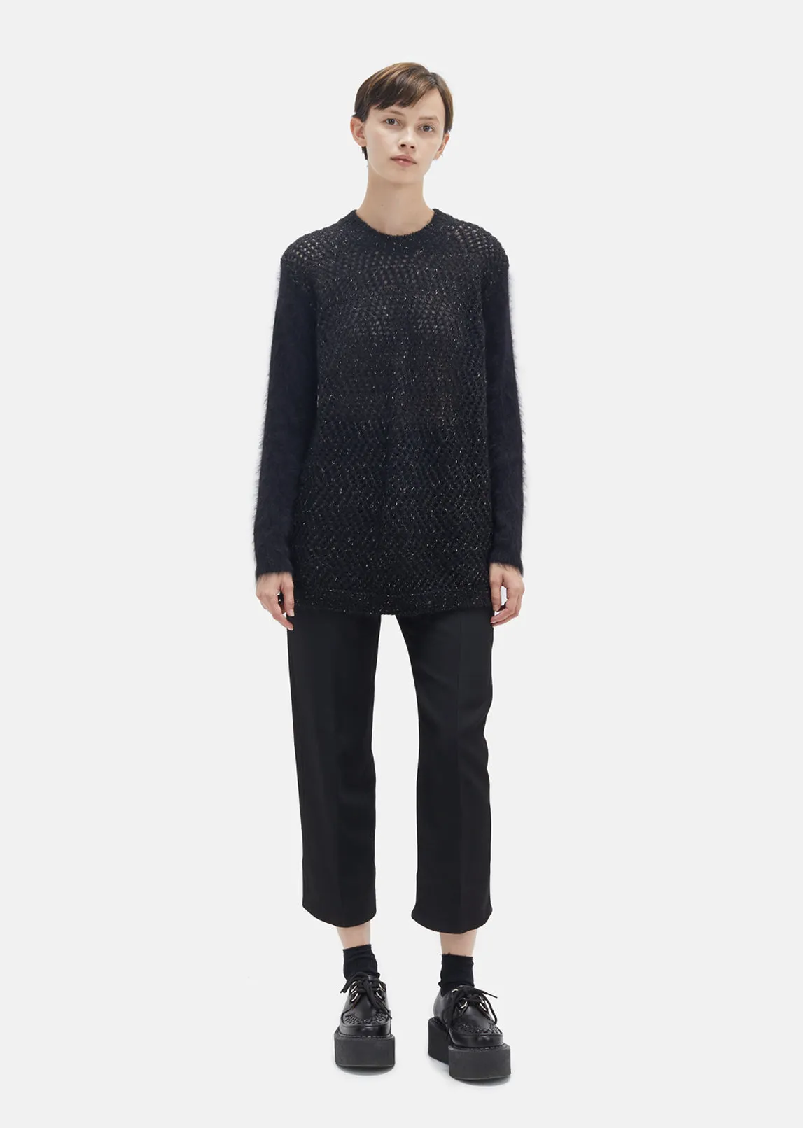 Angora Mohair Netted Mesh Sweater