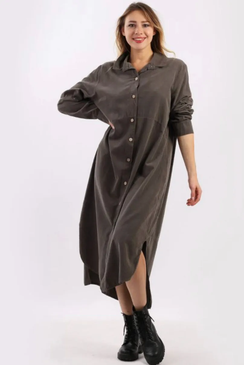 Anne   Kate Italian Corduroy Shirt Dress