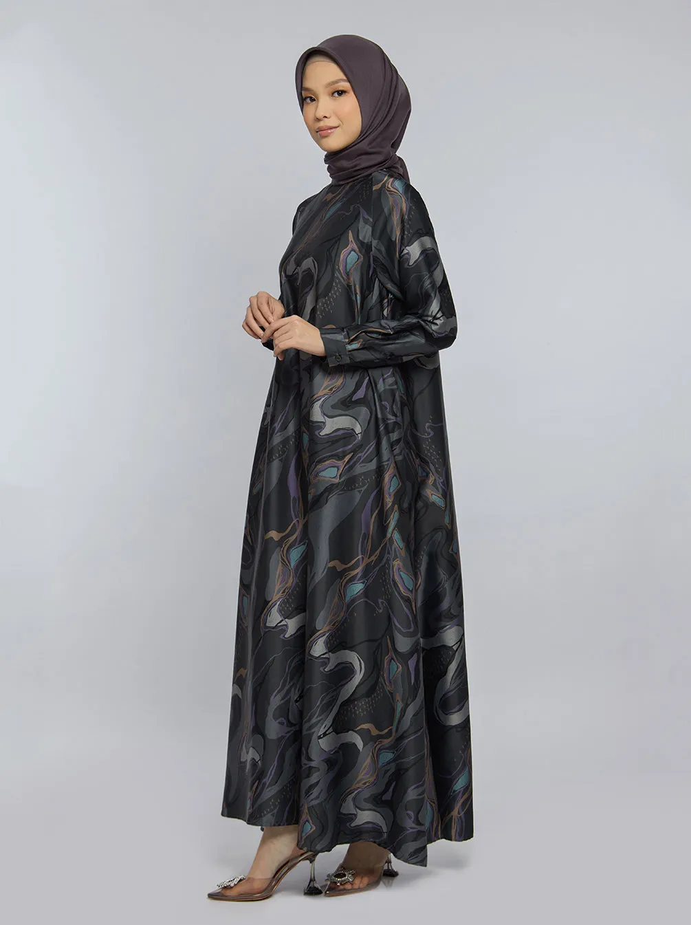 ARMELL DRESS CHARCOAL