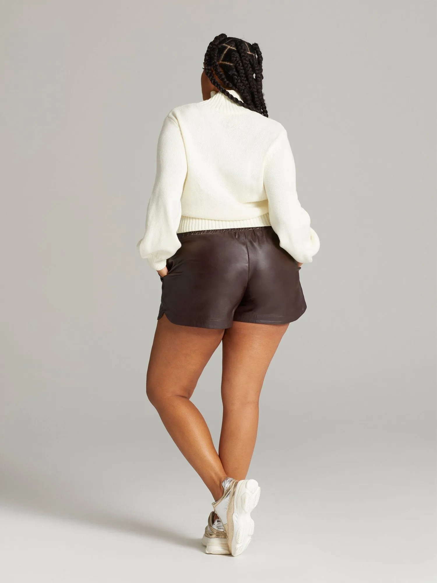 Astrea Faux Leather Wide Leg Shorts