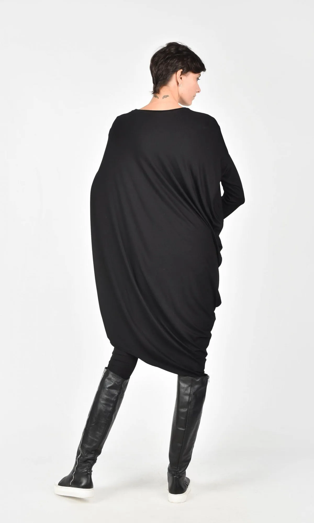 Asymmetric Long Sleeves Tunic Dress