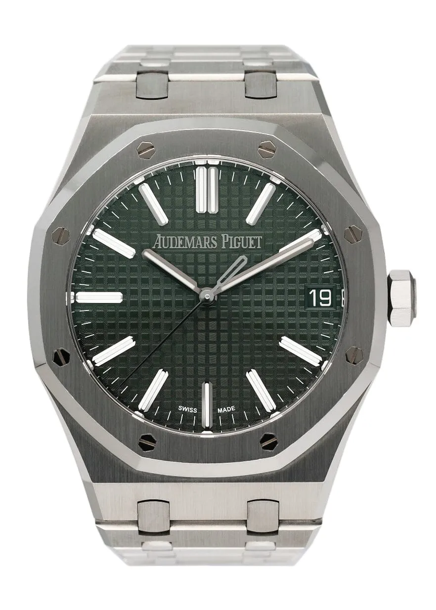 Audemars Piguet Royal Oak 15510T Green Dial Mens Watch Box Papers