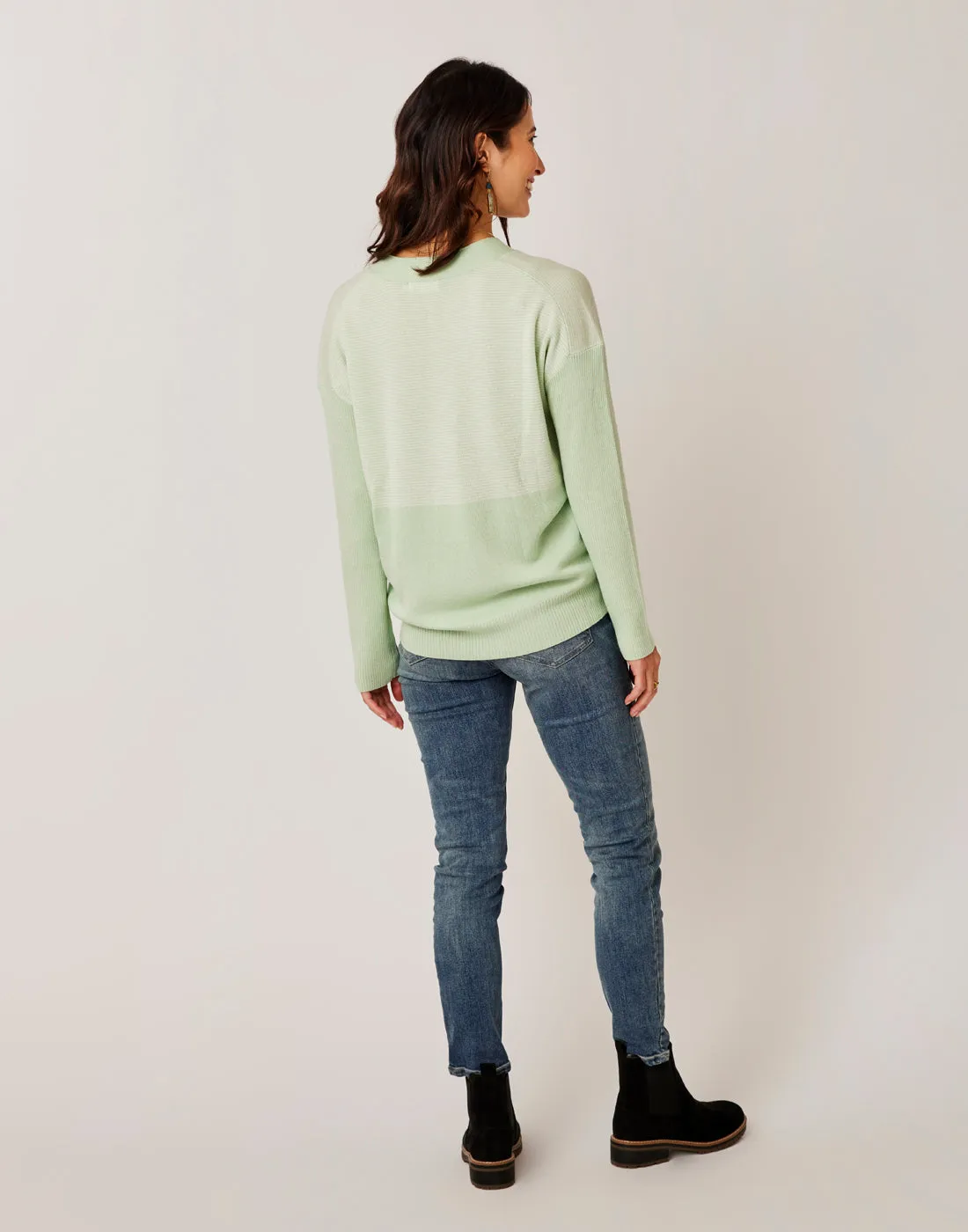 Aurora Sweater: Frost Mini Stripe - FINAL SALE