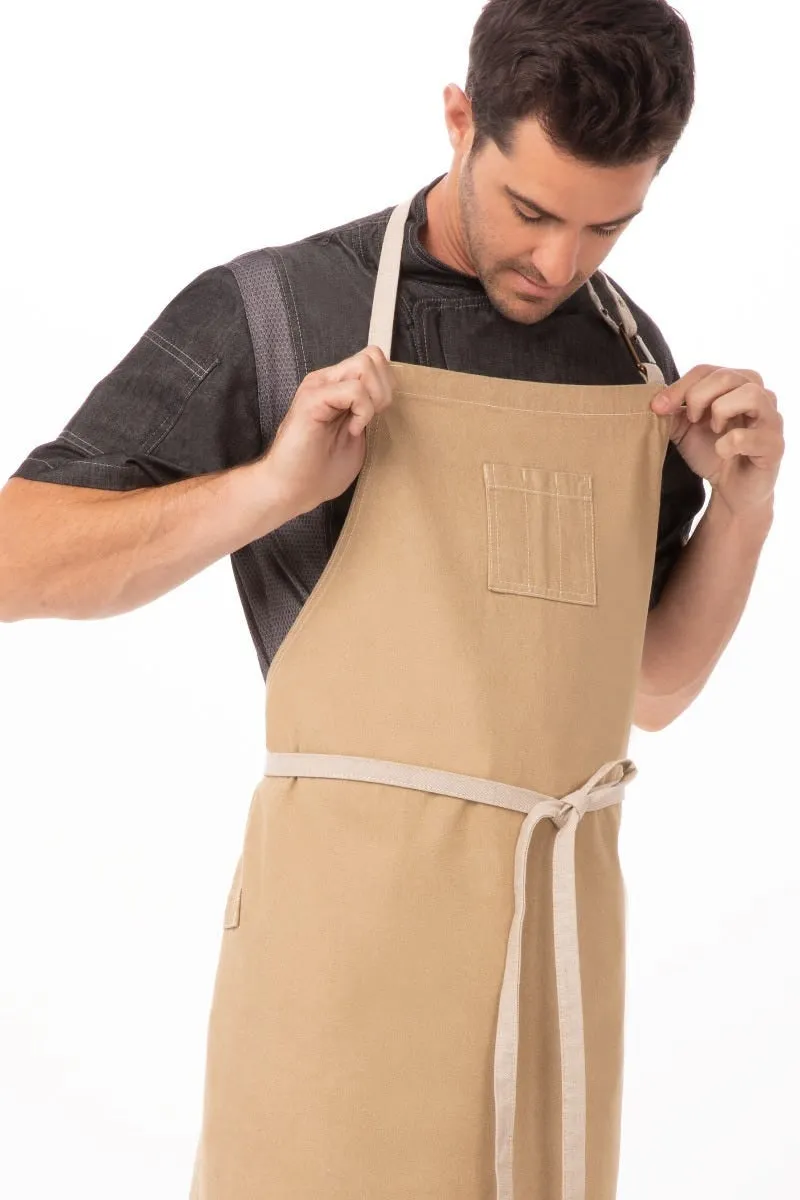 Austin Natural Chefs Bib Adjustable Apron (1 Pocket)