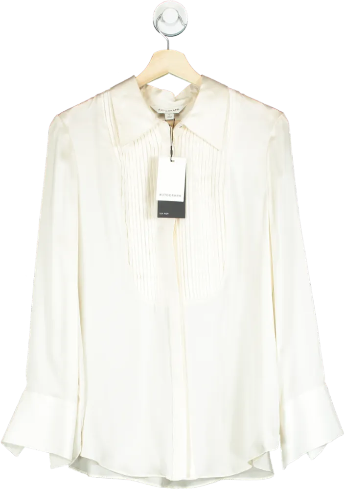 Autograph Cream Silk Button Down Blouse UK 12