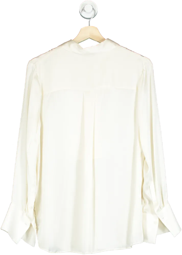 Autograph Cream Silk Button Down Blouse UK 12