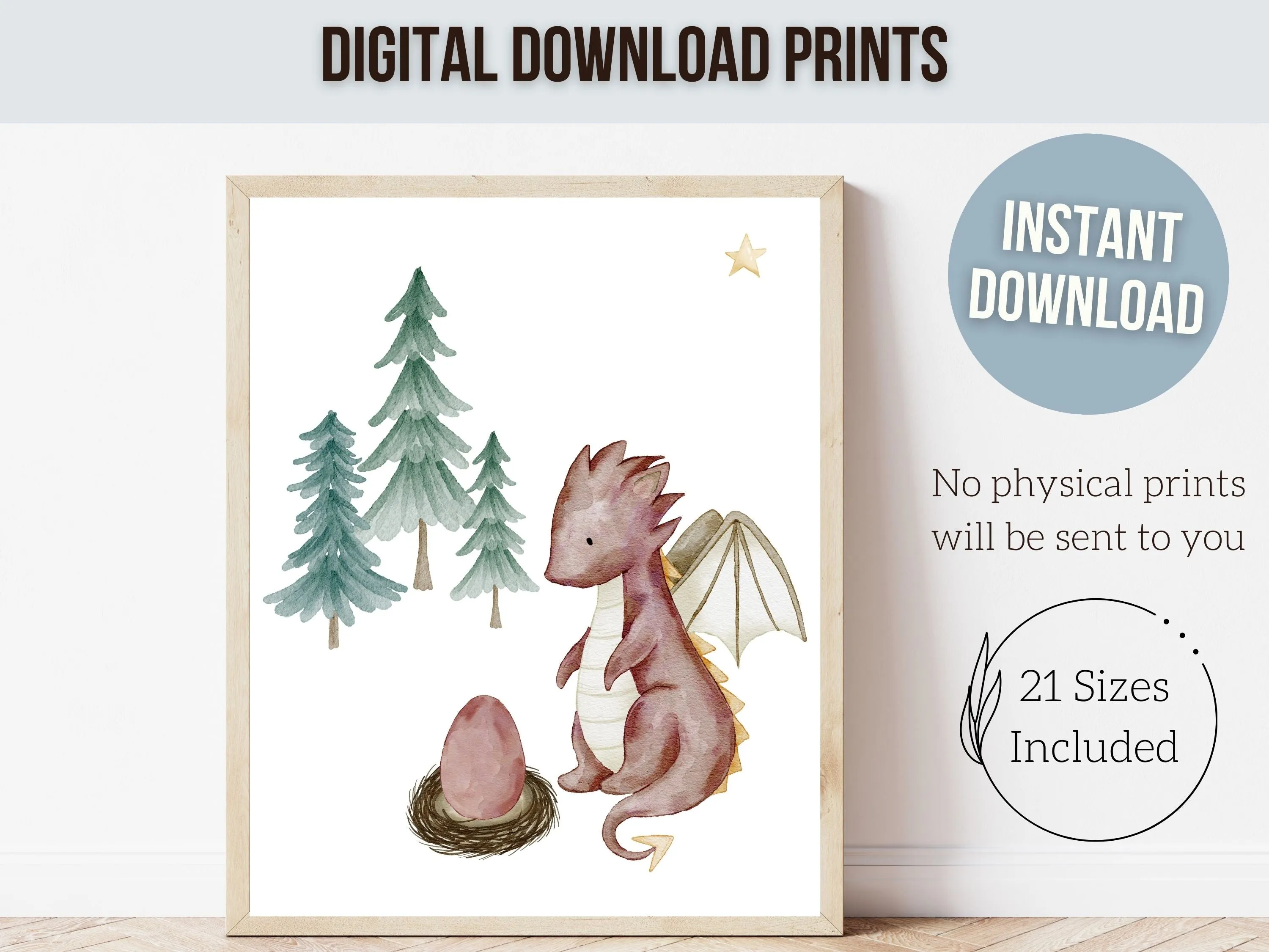 Baby Dragon Nursery Prints