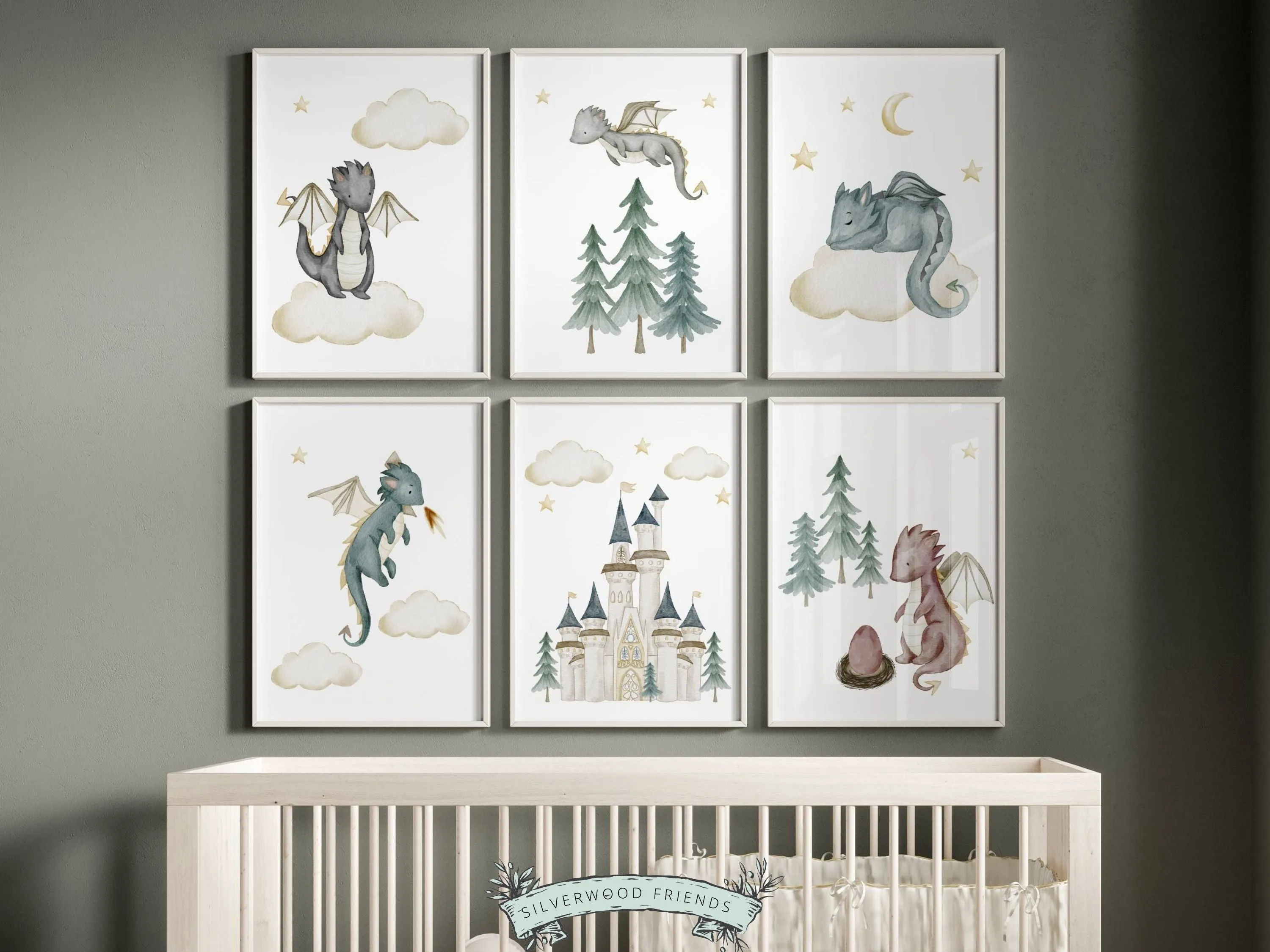 Baby Dragon Nursery Prints