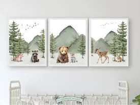 Baby Woodland Animal Nursery Prints