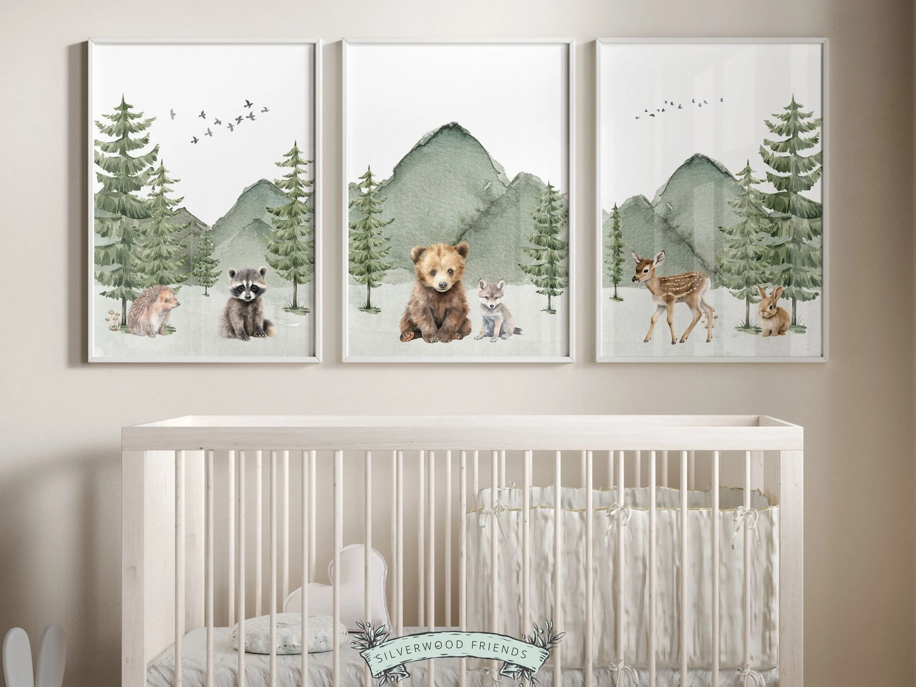 Baby Woodland Animal Nursery Prints