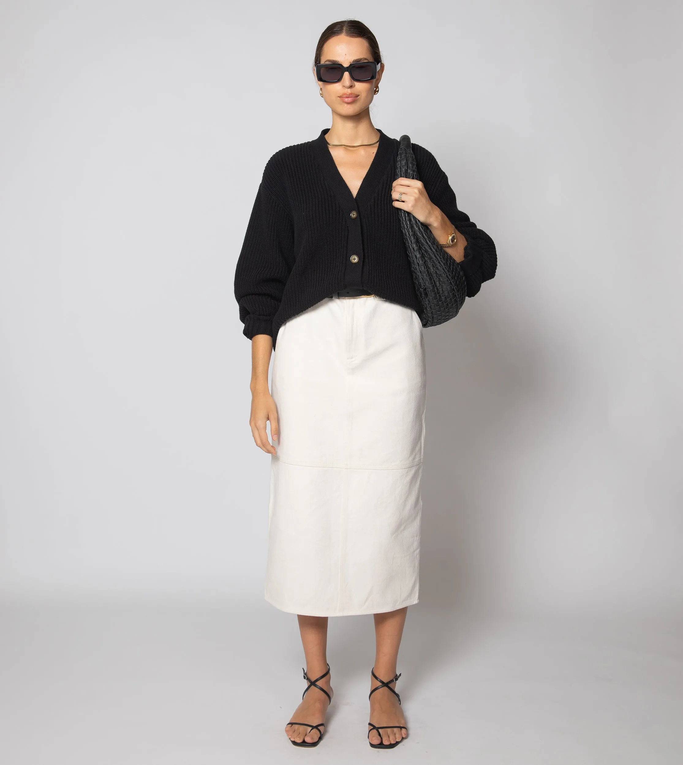 Backus Midi Skirt | Dark Ivory