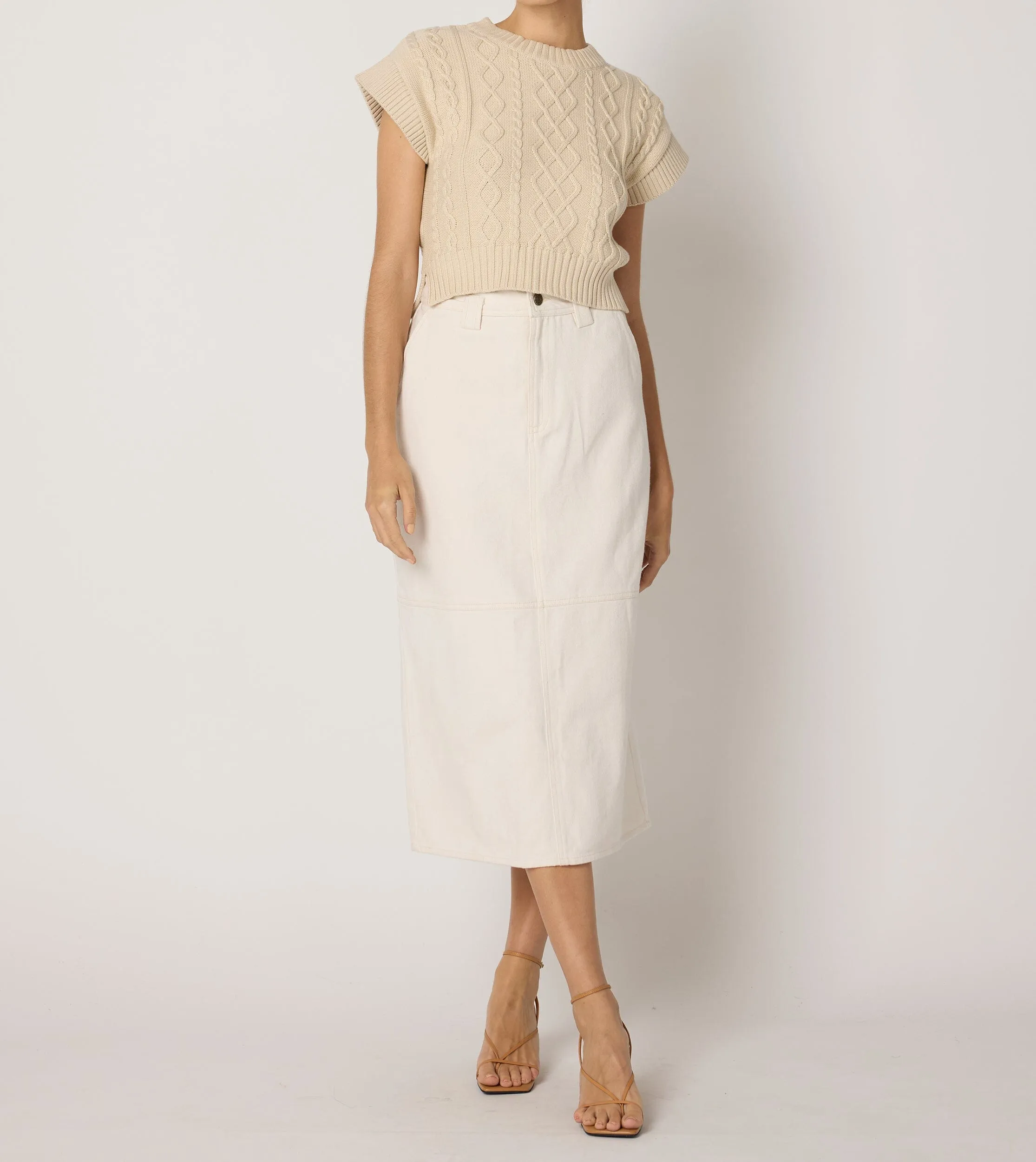 Backus Midi Skirt | Dark Ivory