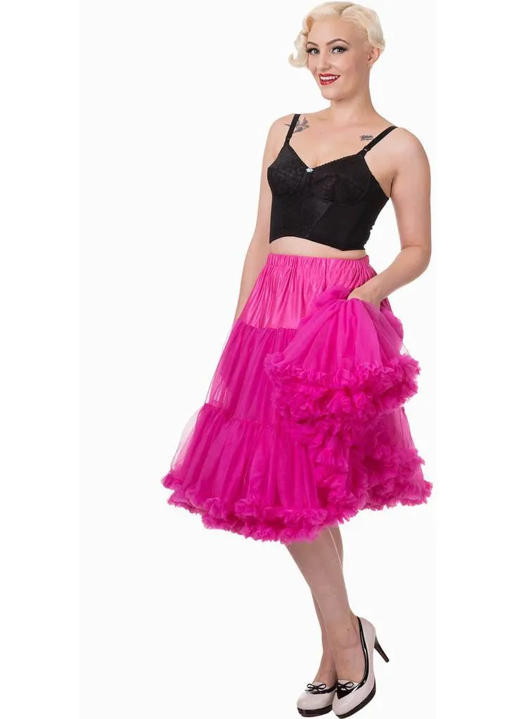 Banned 50's Petticoat Long Hot Pink