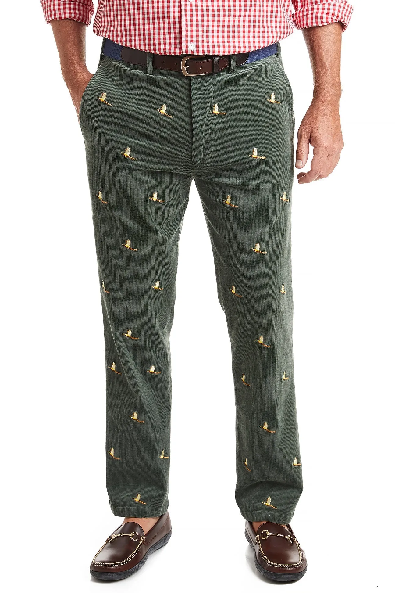 Beachcomber Corduroy Pant Olive with Pheasant