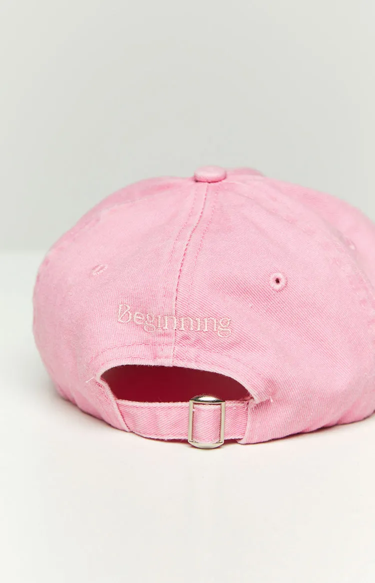 Beginning Boutique Pink Washed Cap