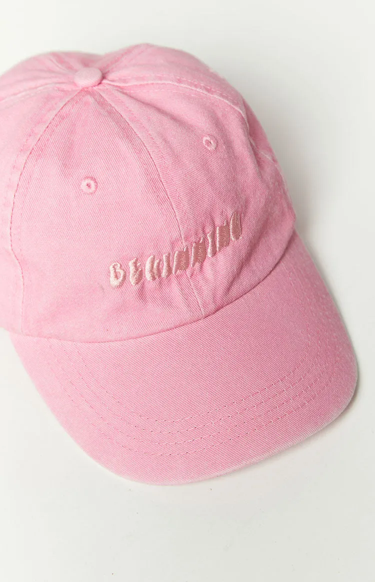 Beginning Boutique Pink Washed Cap