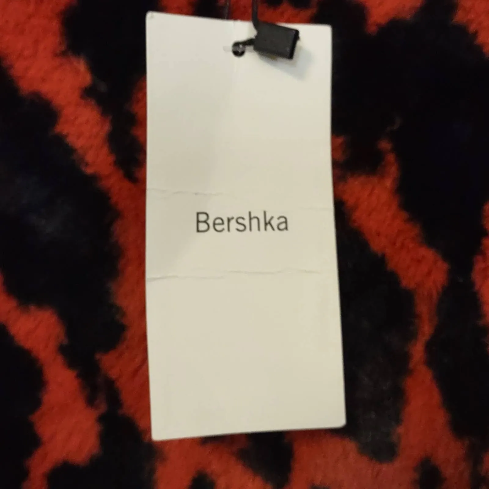 Bershka Fuzzy Jacquard Leopard Print Sweater Small