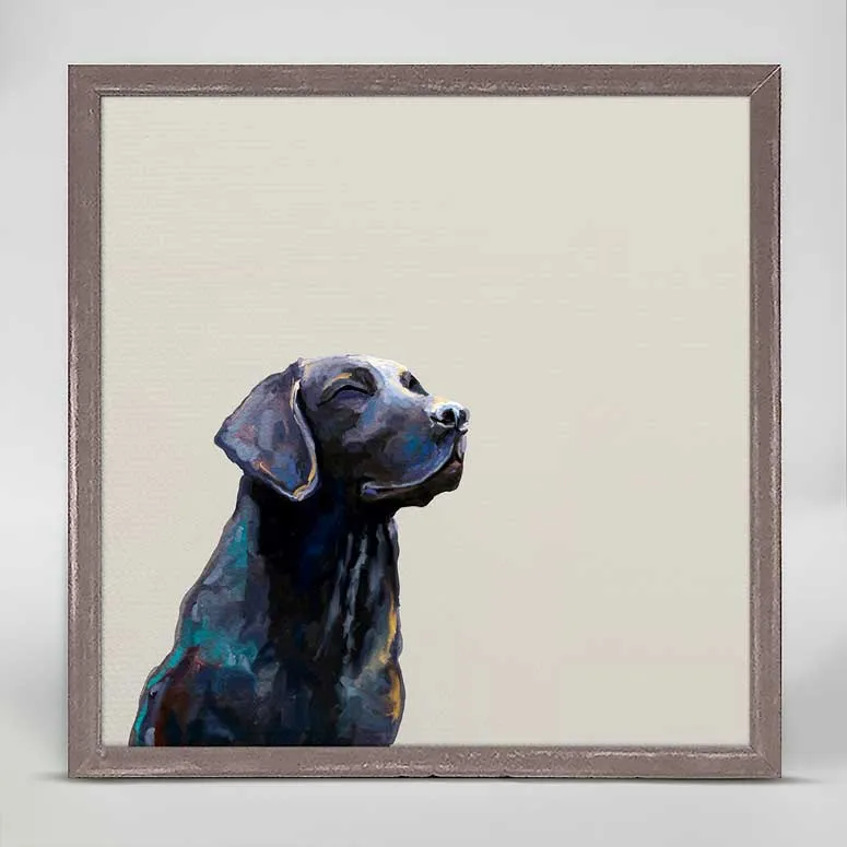 Best Friend - Sunbathing Black Lab Mini Framed Canvas