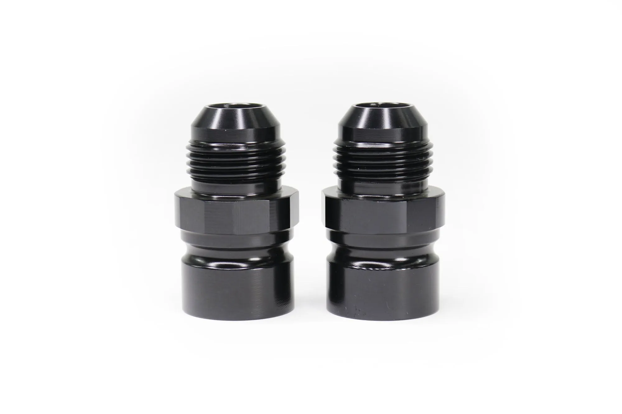 Billet Burn Down Breather Quick Release Fittings Black Anodized (Pair)