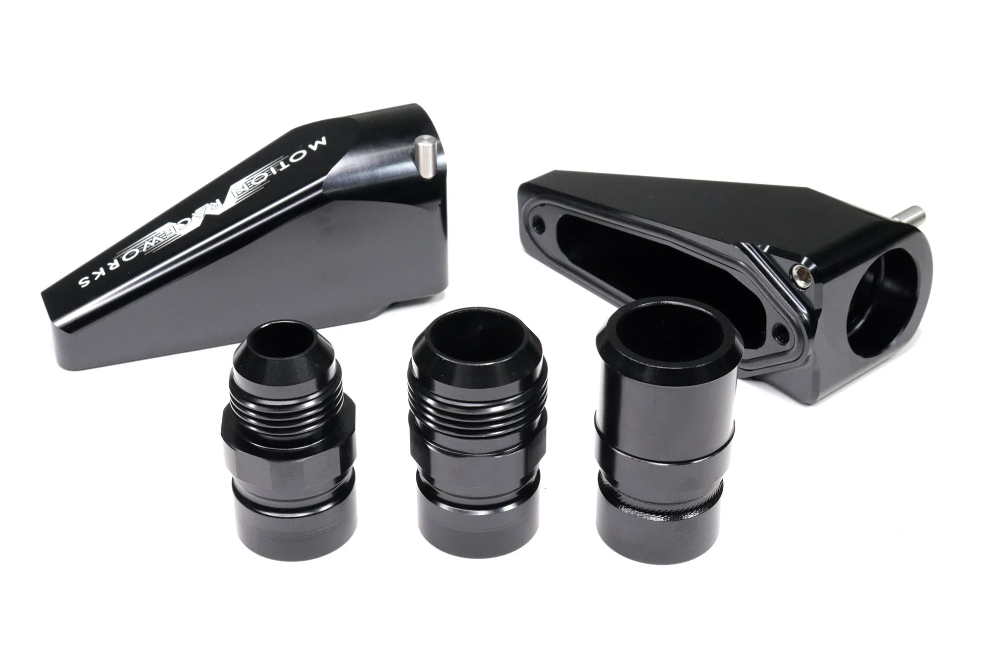 Billet Burn Down Breather Quick Release Fittings Black Anodized (Pair)