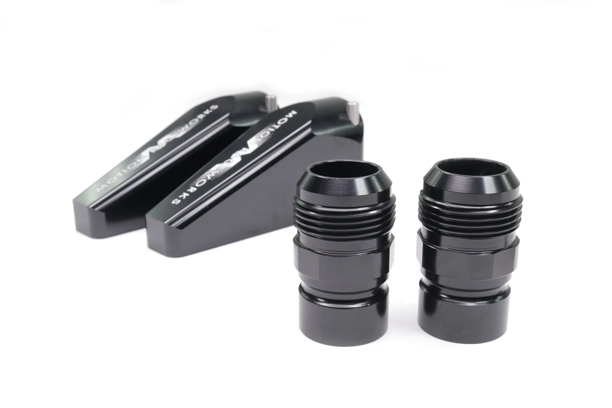 Billet Burn Down Breather Quick Release Fittings Black Anodized (Pair)