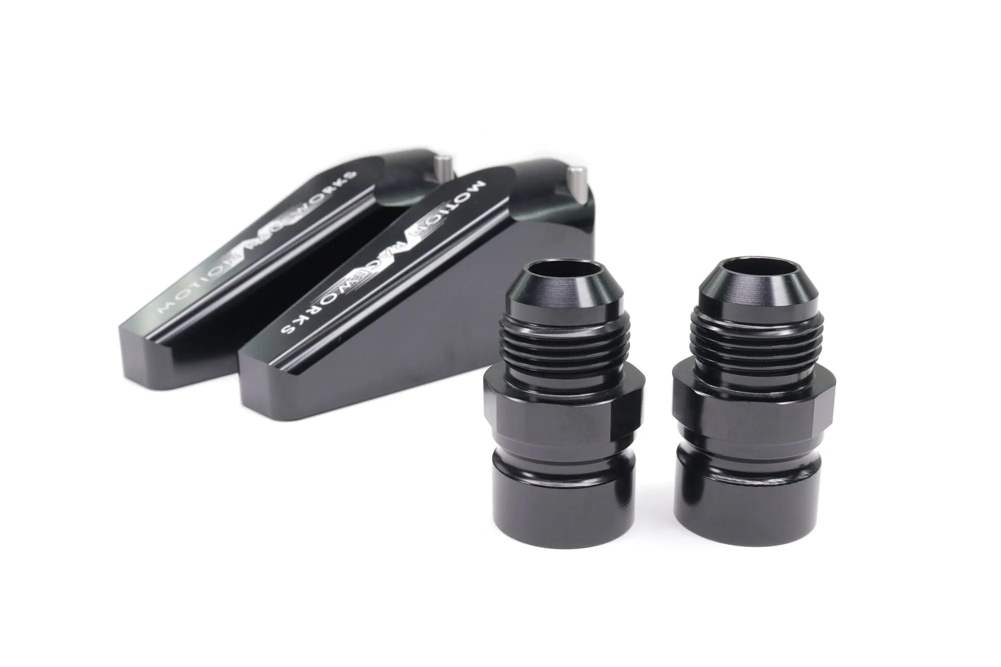 Billet Burn Down Breather Quick Release Fittings Black Anodized (Pair)