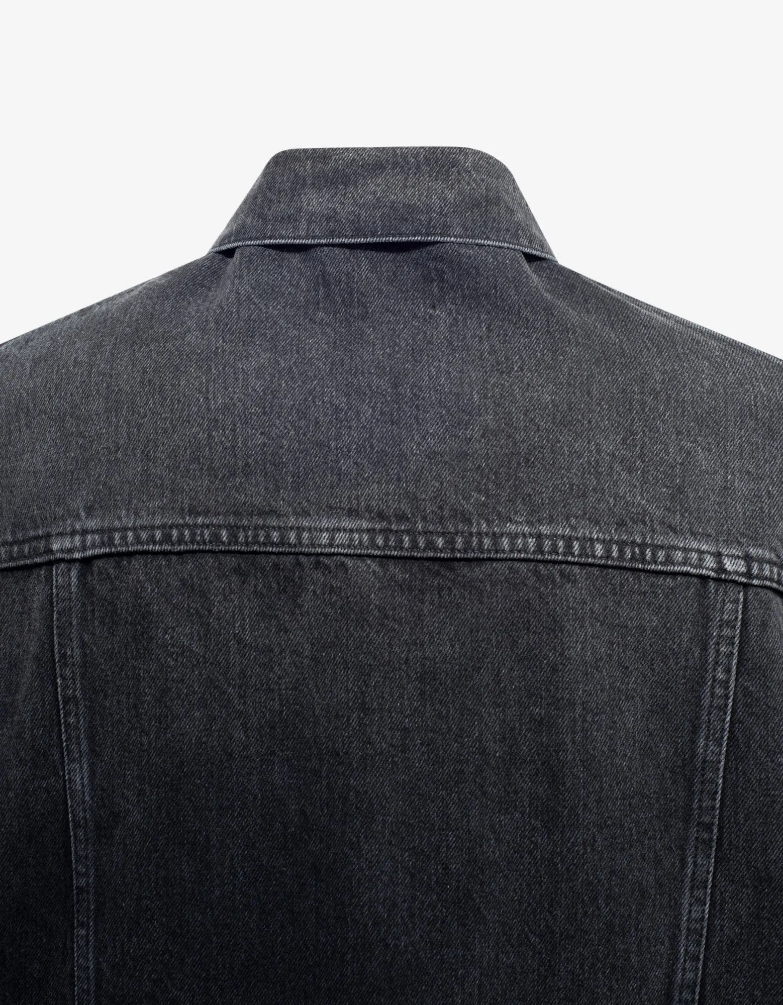 Black Chest Logo Denim Jacket -